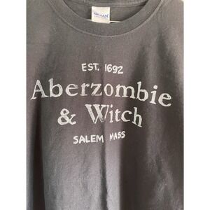 Gildan Aberzombie & Witch Salem Mass Black Graphic T-Shirt XL Unisex